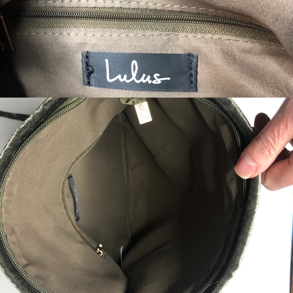 Last Chance….NWOT Lulus Green Velvet Foldover Crossbody/Clutch - Picture 3 of 9